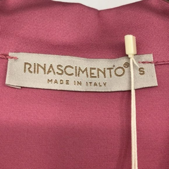 NWT Rinascimento Pink tie waist black buttoned  coat four pockets SP - Picture 4 of 15